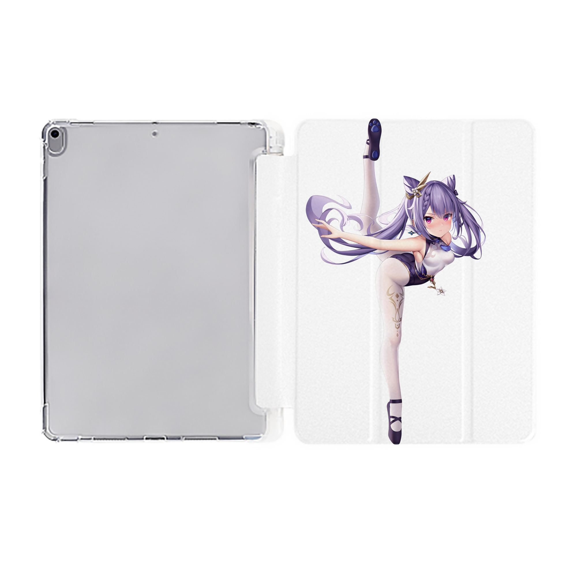 げんし神 刻晴 こくせい genshin Kokusei IPad ケース ペン収納付き 三つ折りスタンド PUレザー×シリコン 対応機種9.5/10.5/10.9インチ